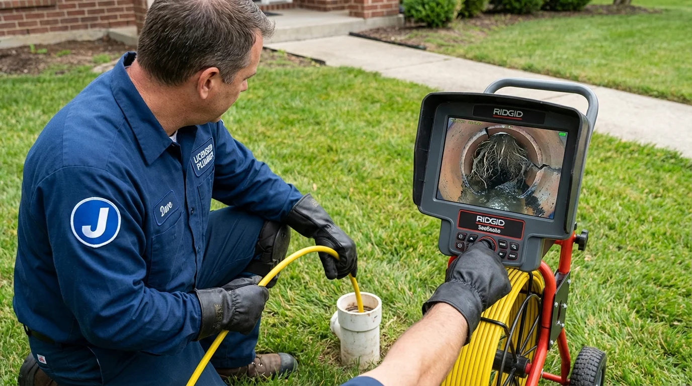 Sewer camera inspection being performed by Johns Plumbing LLC in Luray